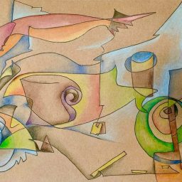 Daniela Duccini "le cose" 2022, tecnica mista su cartoncino, cm 30x21 — Archivio dell'artista